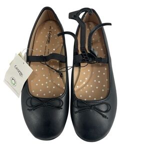 George Girls Black Ballet Flats Shoes Memory Foam Size 3 NWT